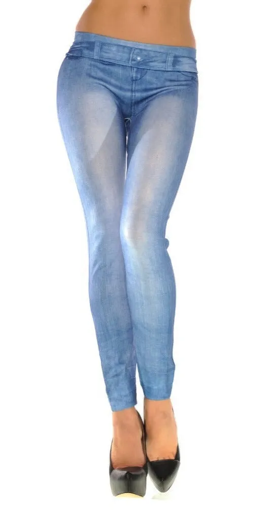 Faux Denim Leggings