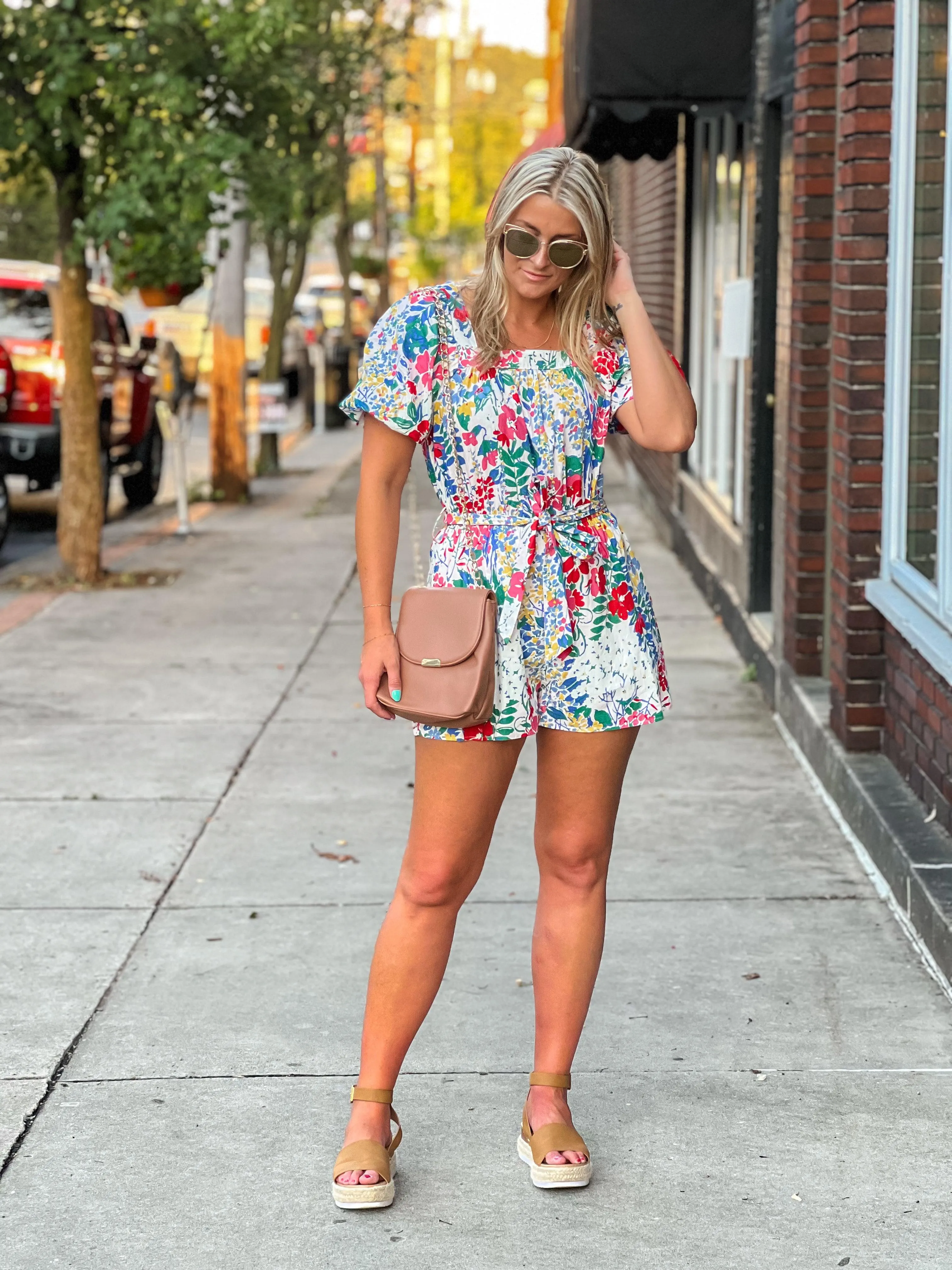 Fields of Florals Puff Sleeve Romper