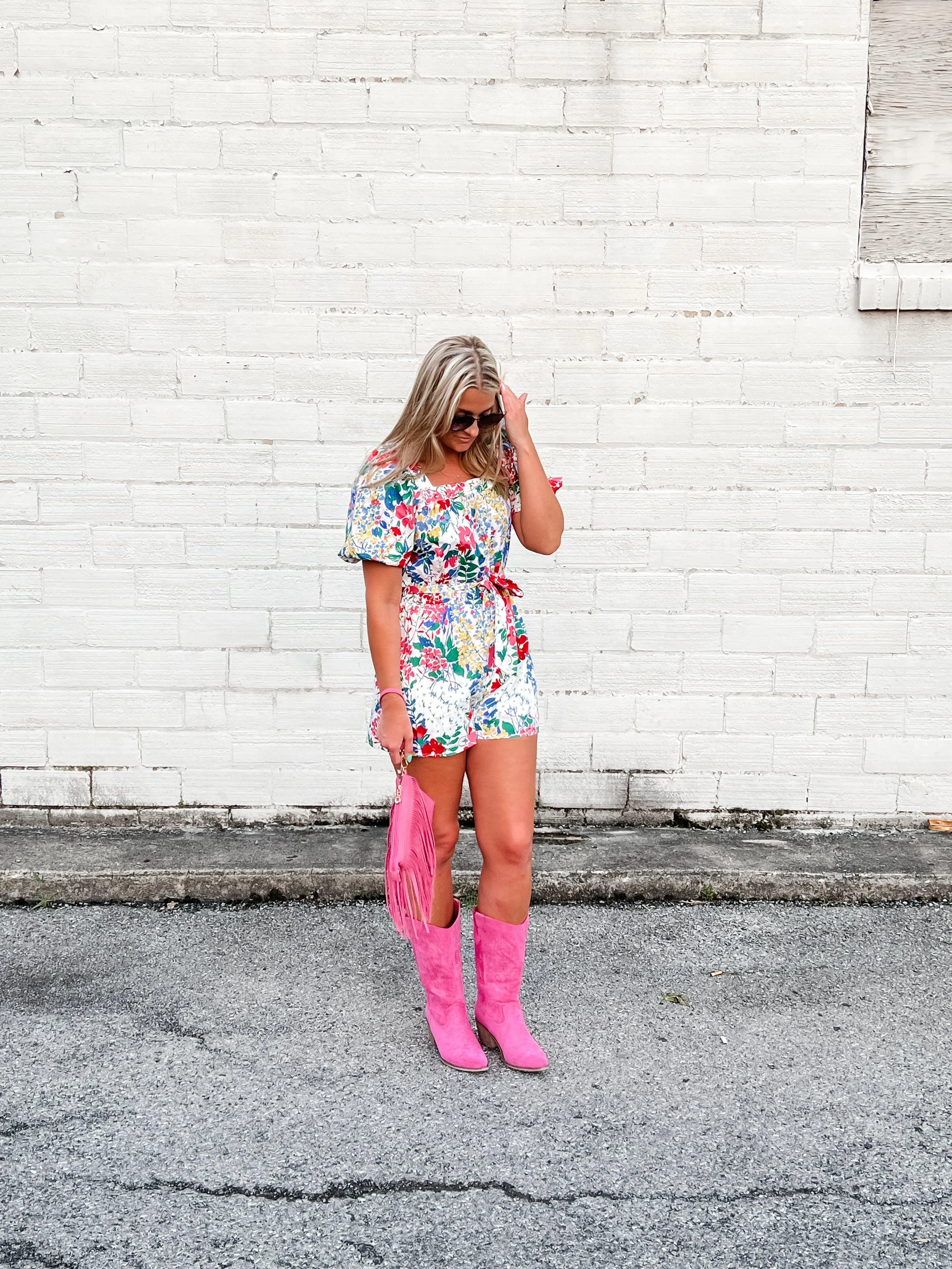 Fields of Florals Puff Sleeve Romper