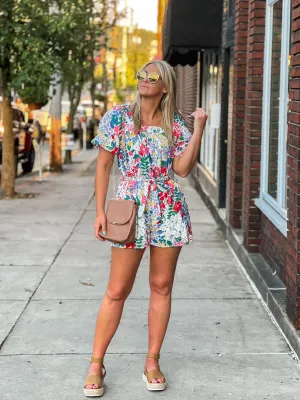 Fields of Florals Puff Sleeve Romper