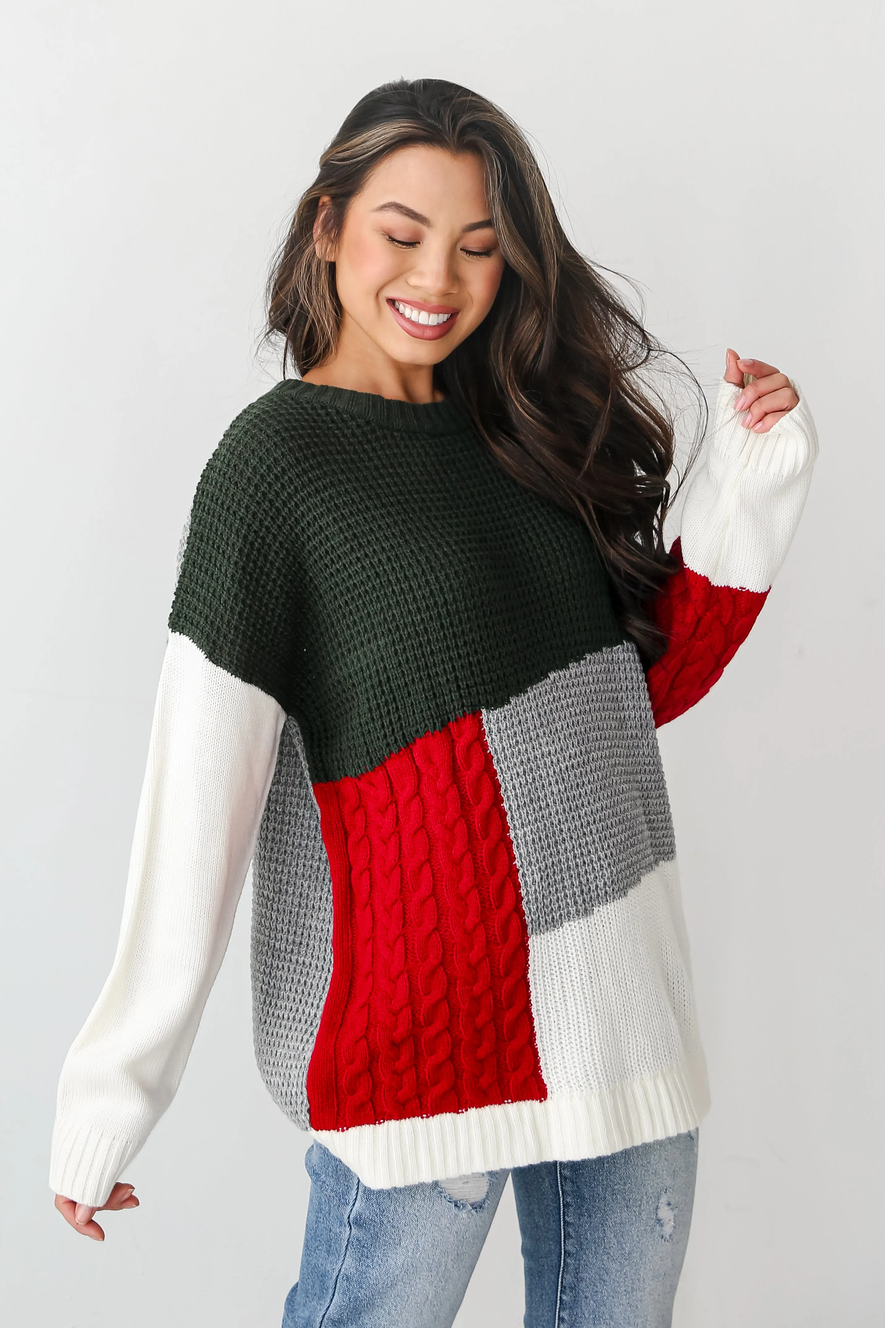 FINAL SALE - Welcoming Warmth Color Block Oversized Sweater