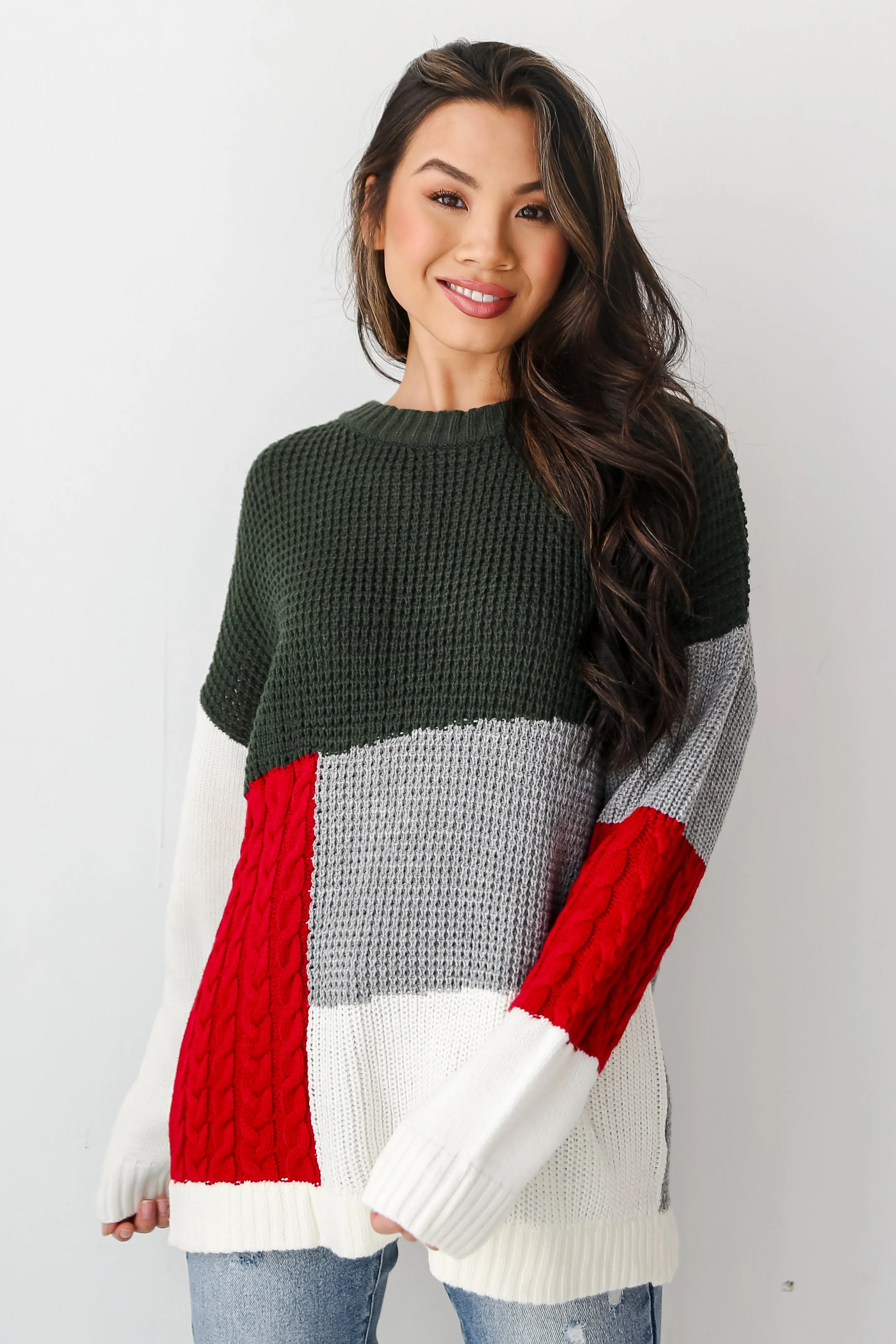 FINAL SALE - Welcoming Warmth Color Block Oversized Sweater