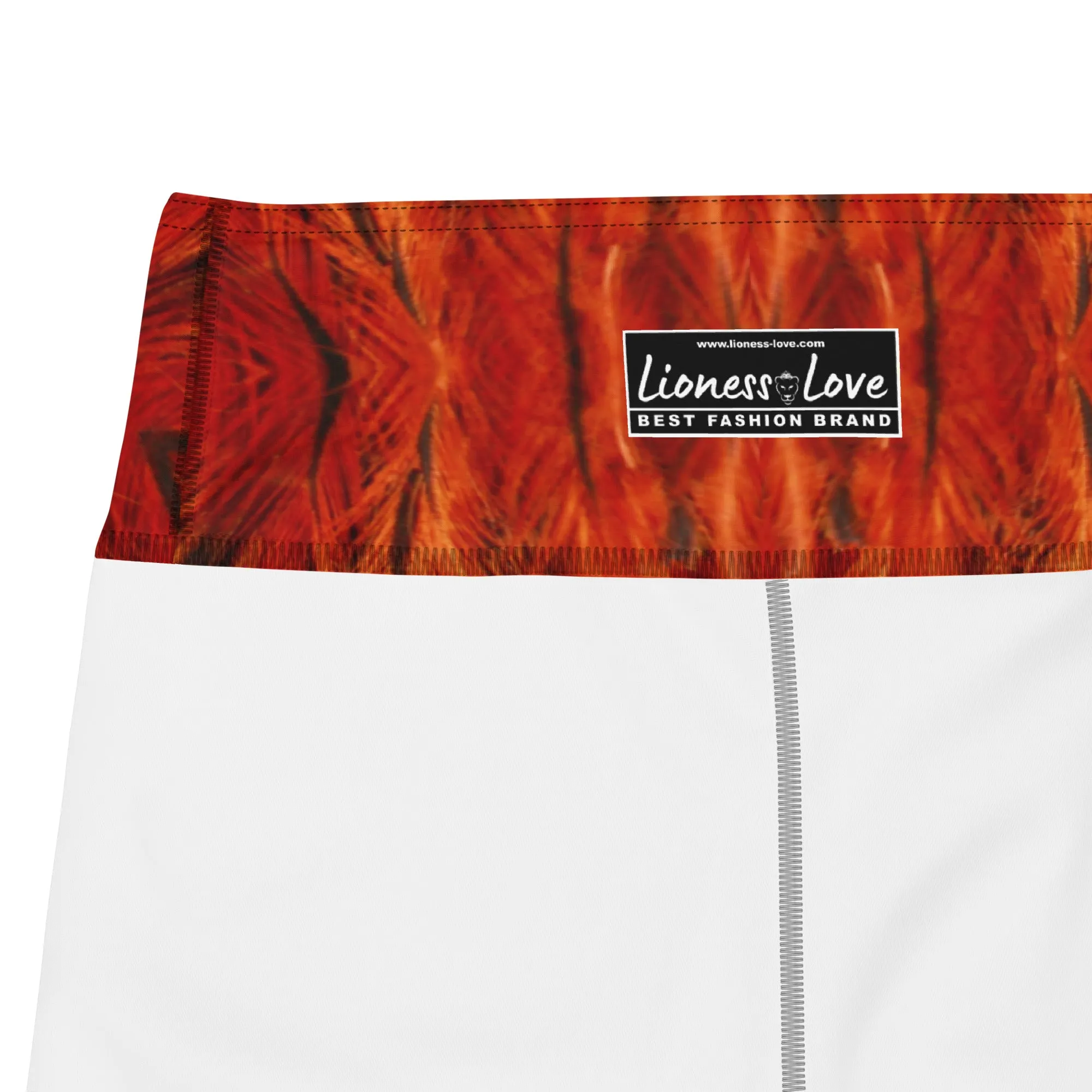 Flame Feathers Yoga Capri Leggings | Exercise Capri Leggings, lioness-love