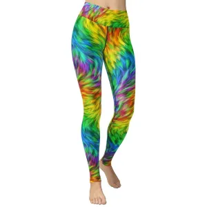 Fluffy Rainbow Yoga Leggings