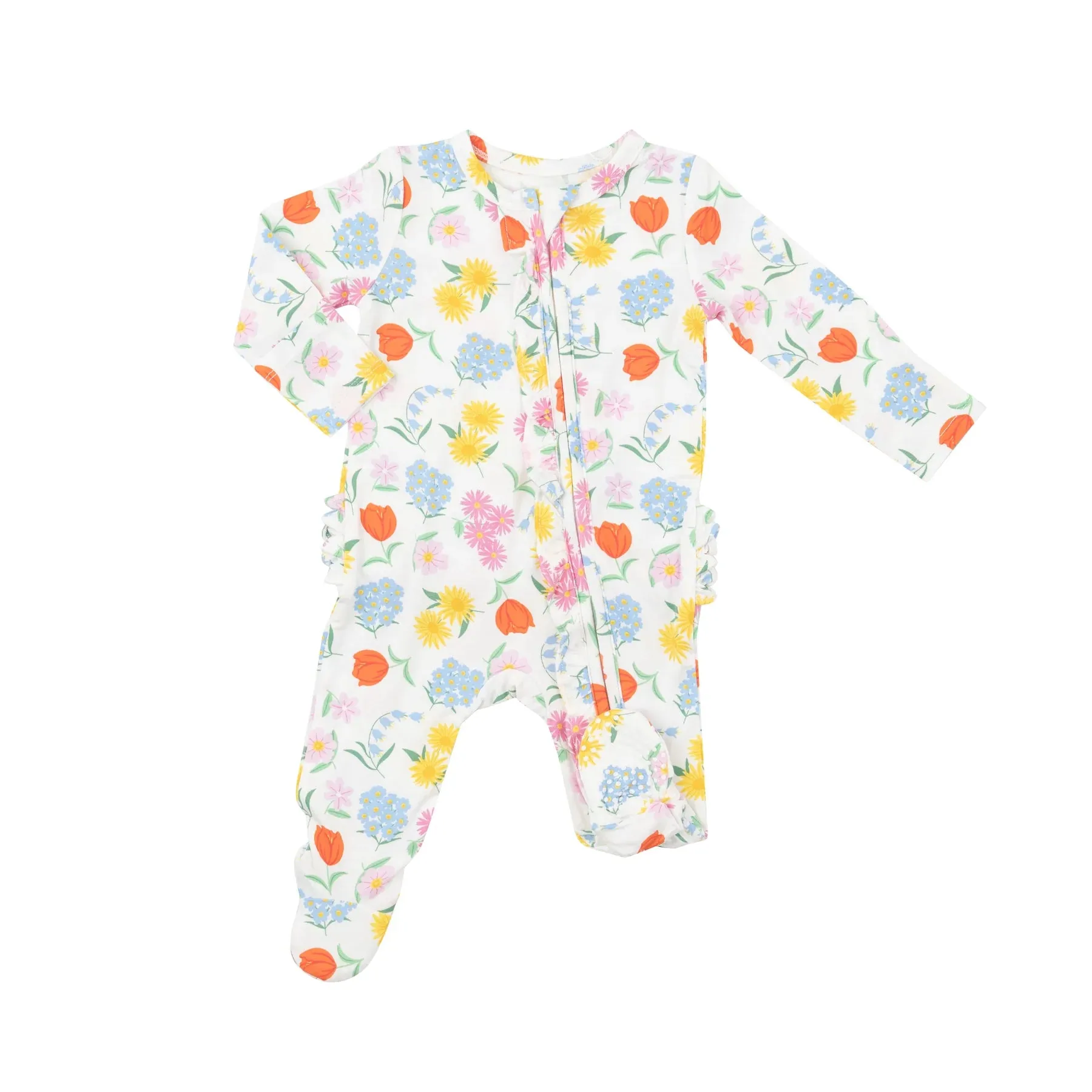 Freshly Picked Floral Zipper Footie