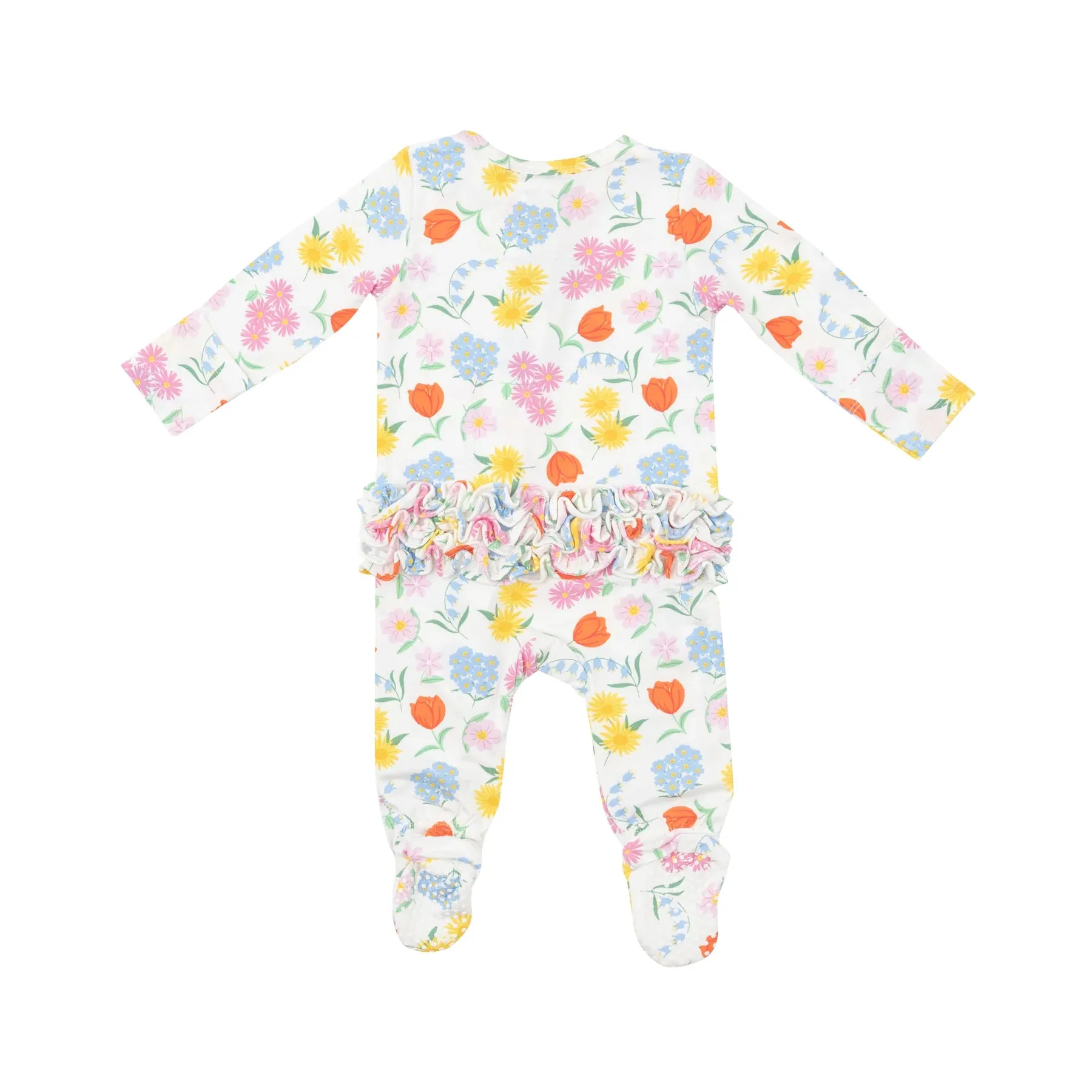 Freshly Picked Floral Zipper Footie