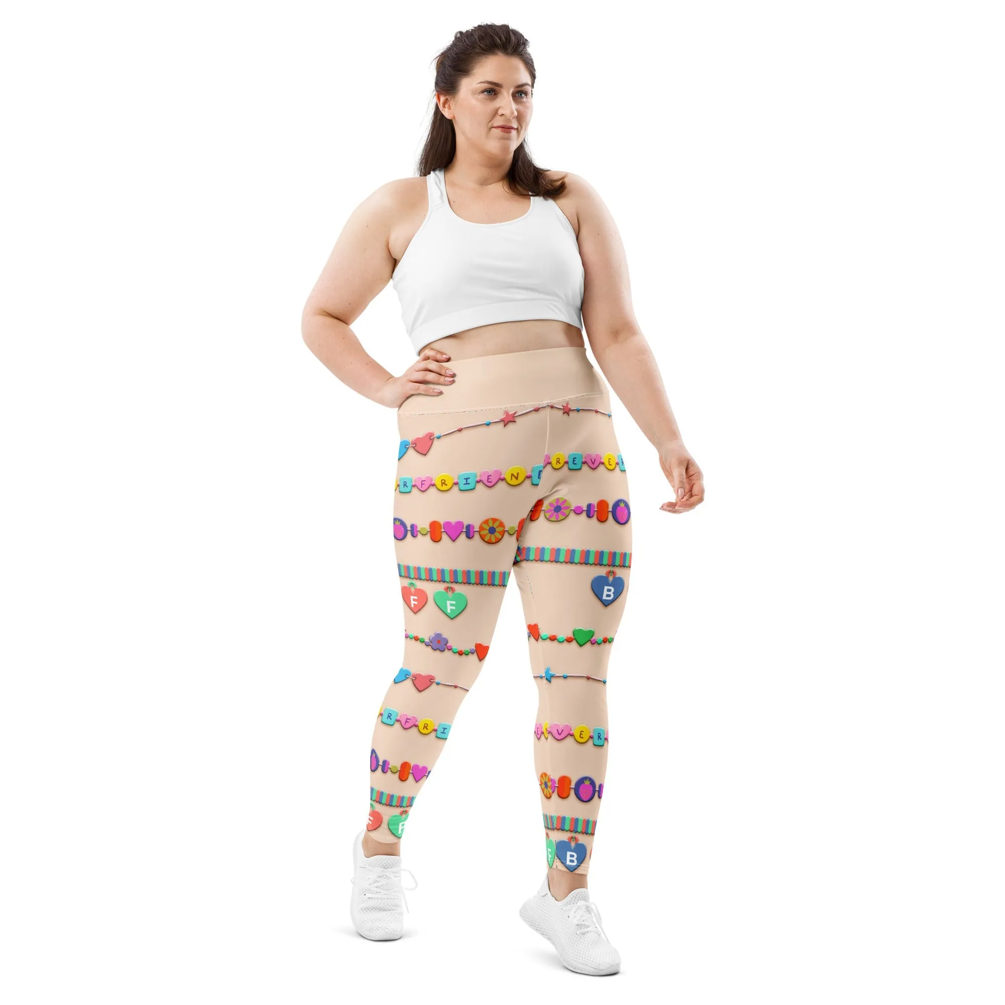 Friendship Bracelet Print Plus Size Leggings