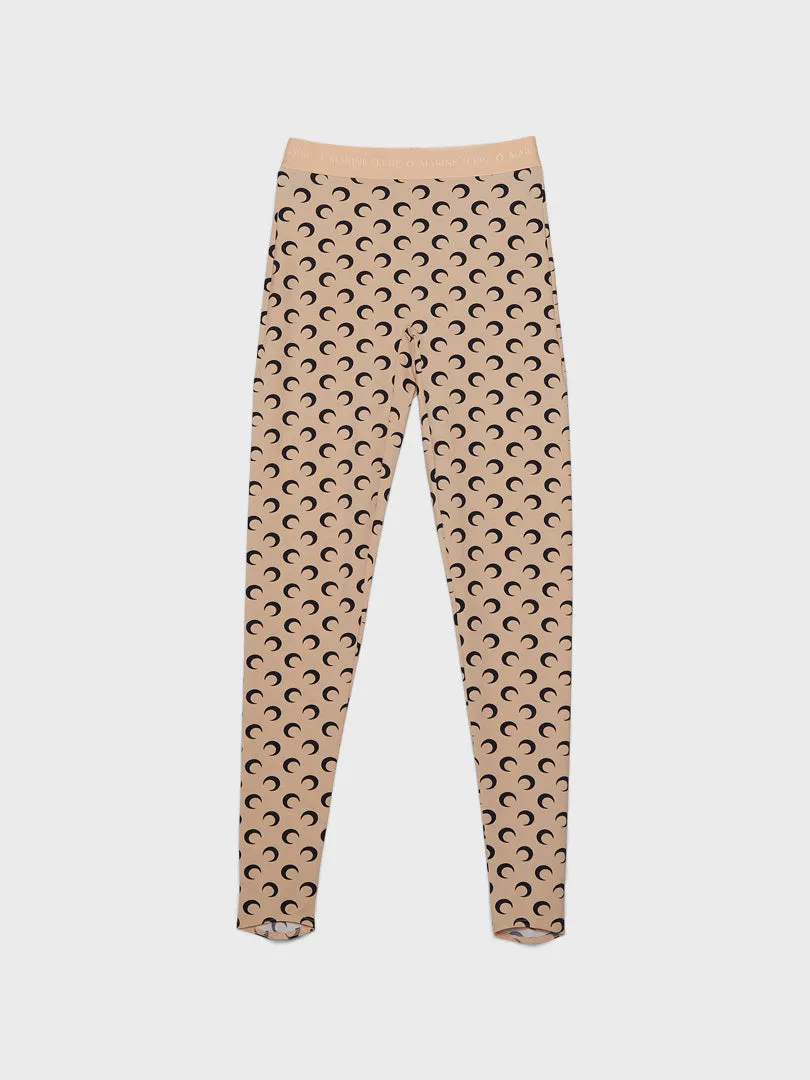 Fuseaux Moon Recycled Leggings in All Over Moon Beige