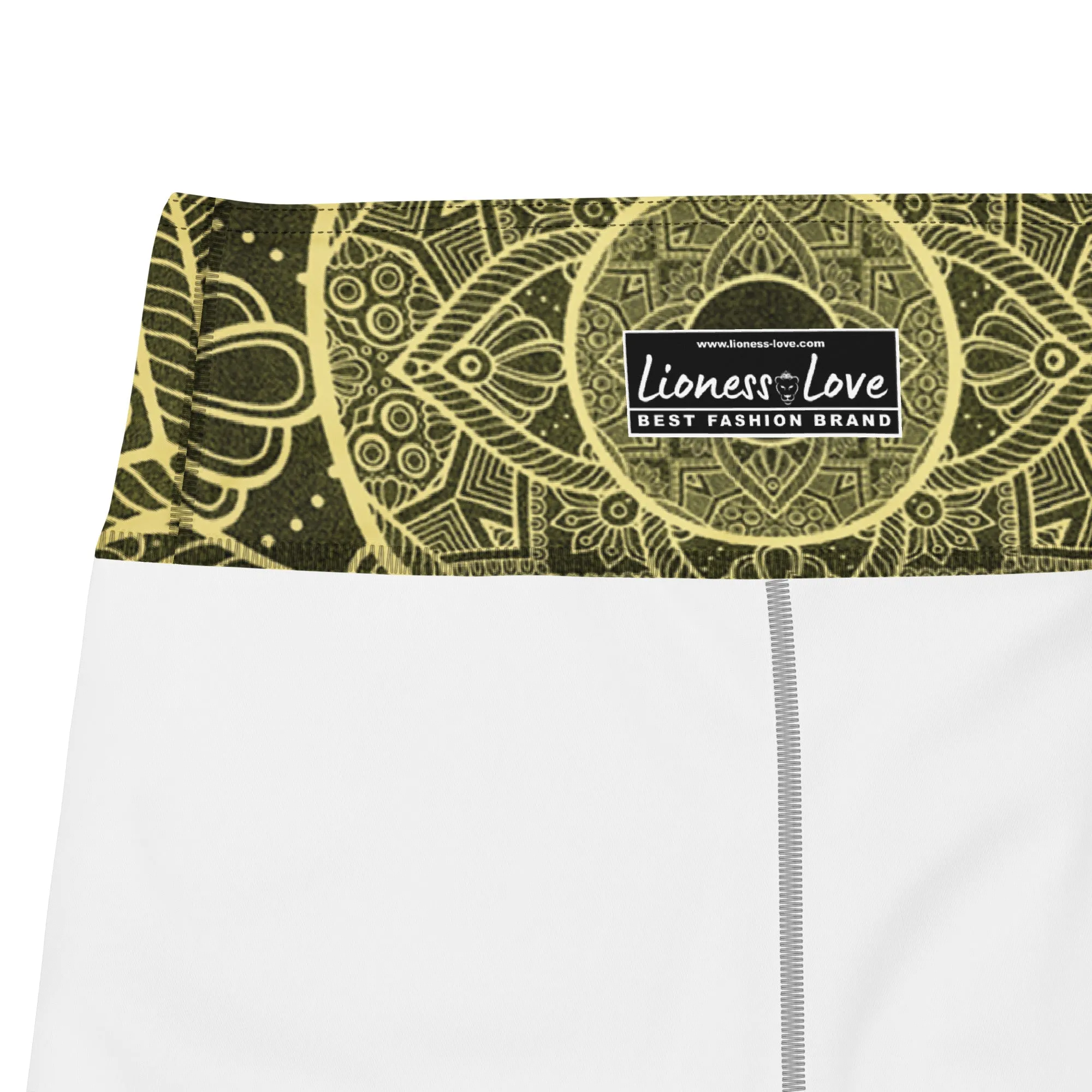 Geometric Black and Gold Yoga Leggings, lioness-love