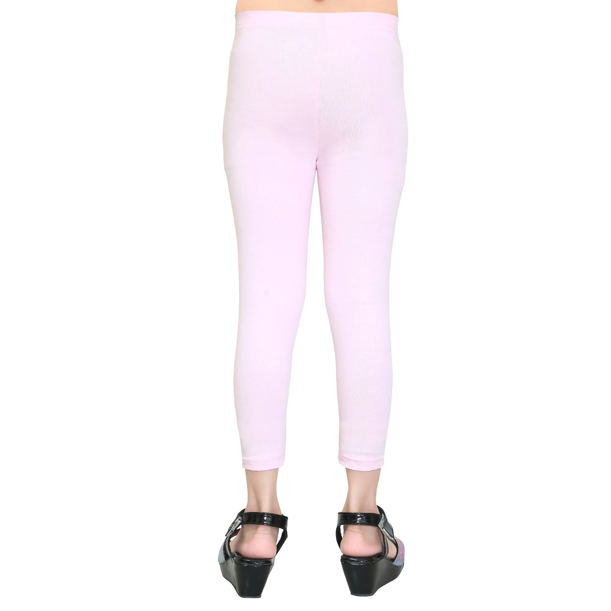 Girls Baby Pink Ankle Length Legging