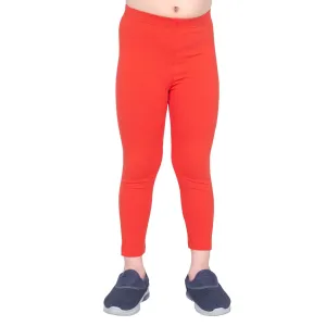 Girls Bright Red Ankle Length Legging