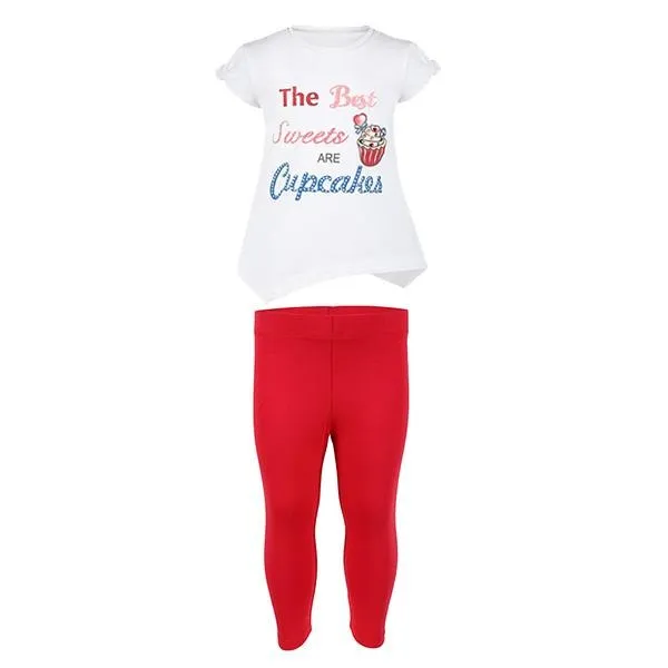 GIRLS LEGGING SET - RED