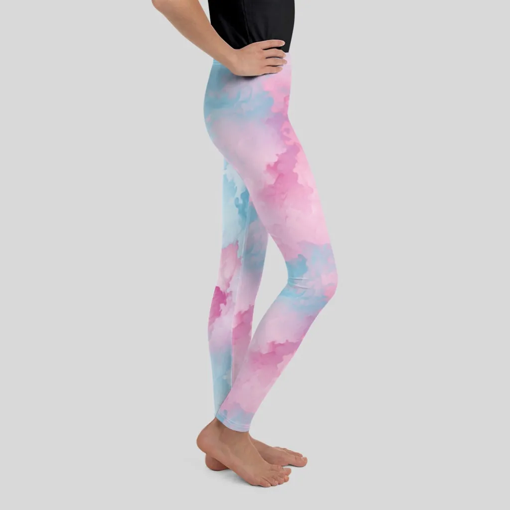 Girls Pastel Clouds Leggings