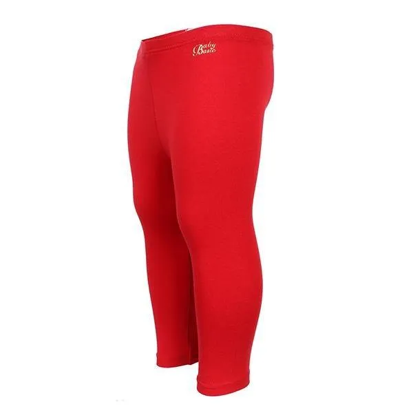 GIRLS RED LONG BASIC LEGGINGS