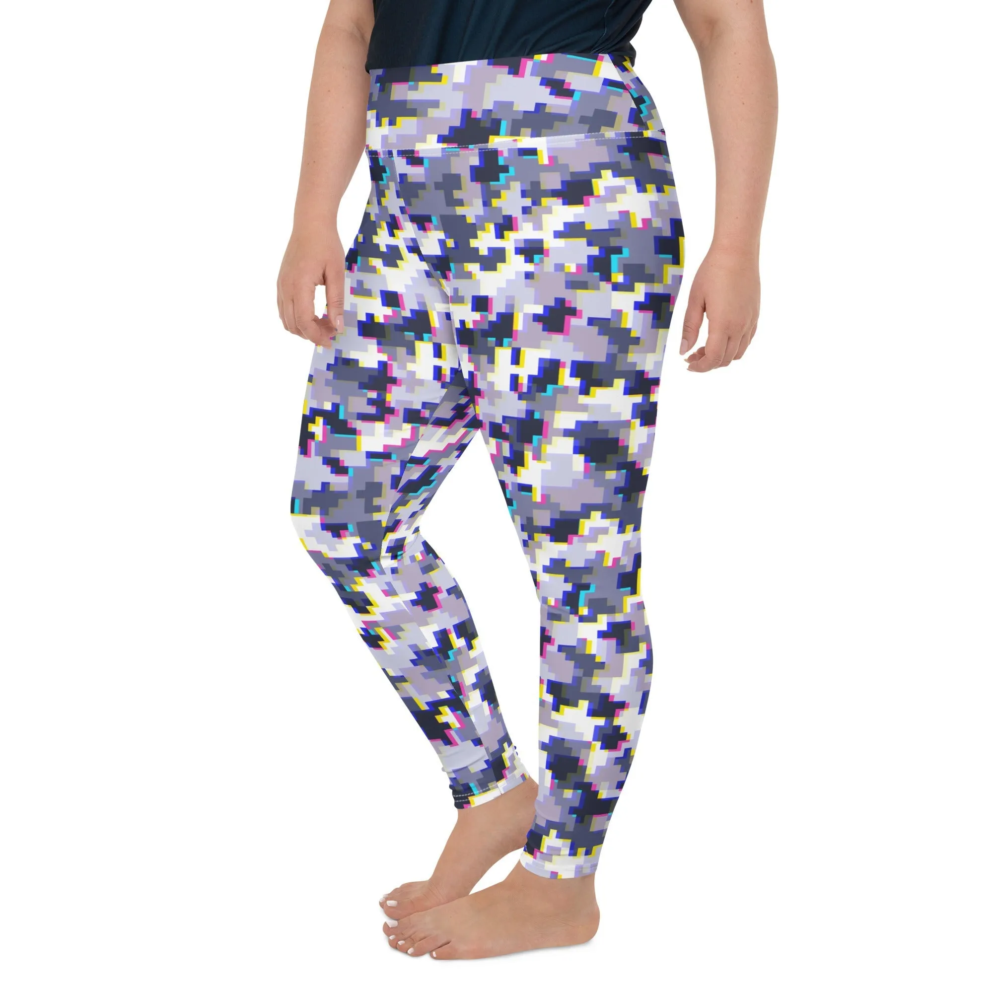 Glitchy Camo Plus Size Leggings