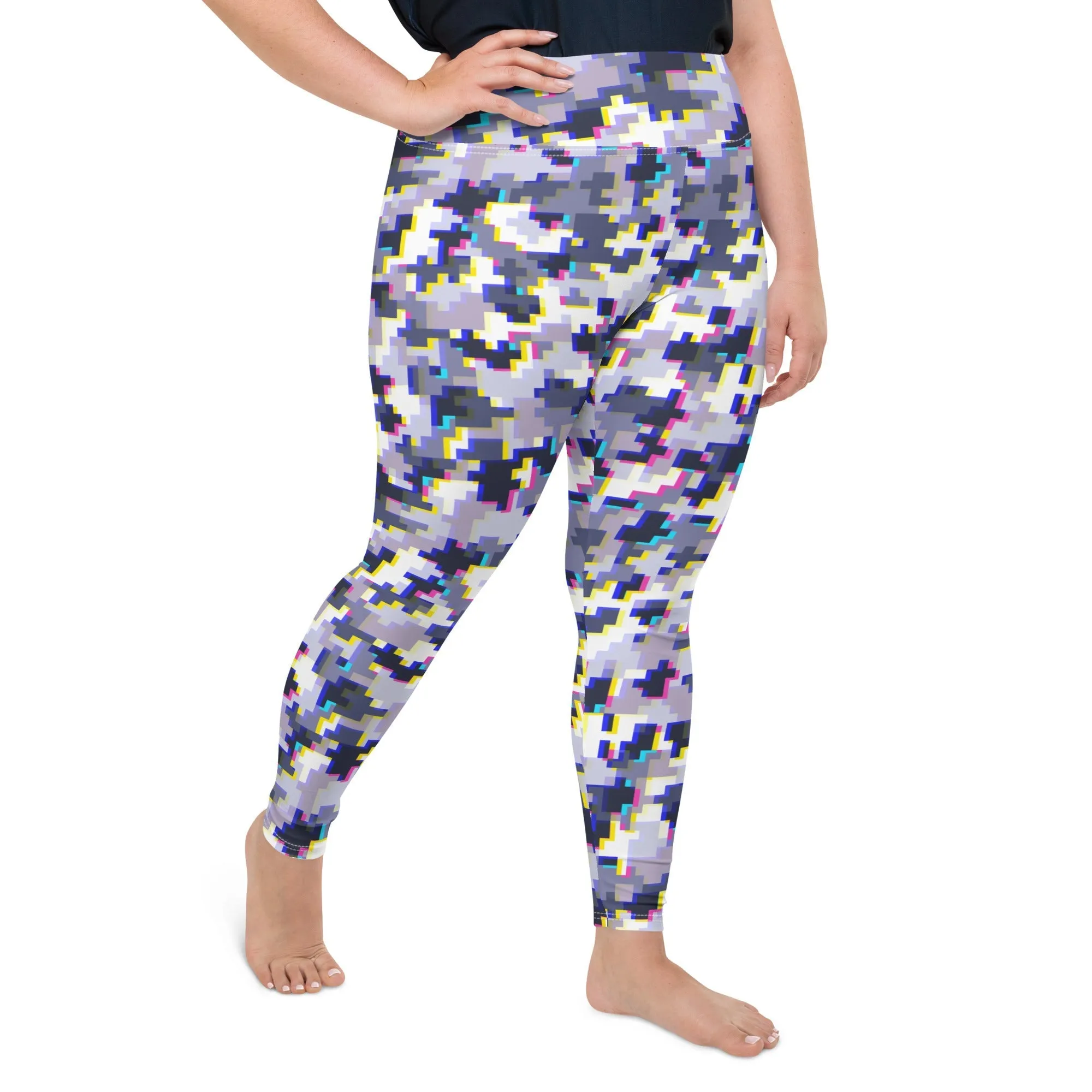 Glitchy Camo Plus Size Leggings