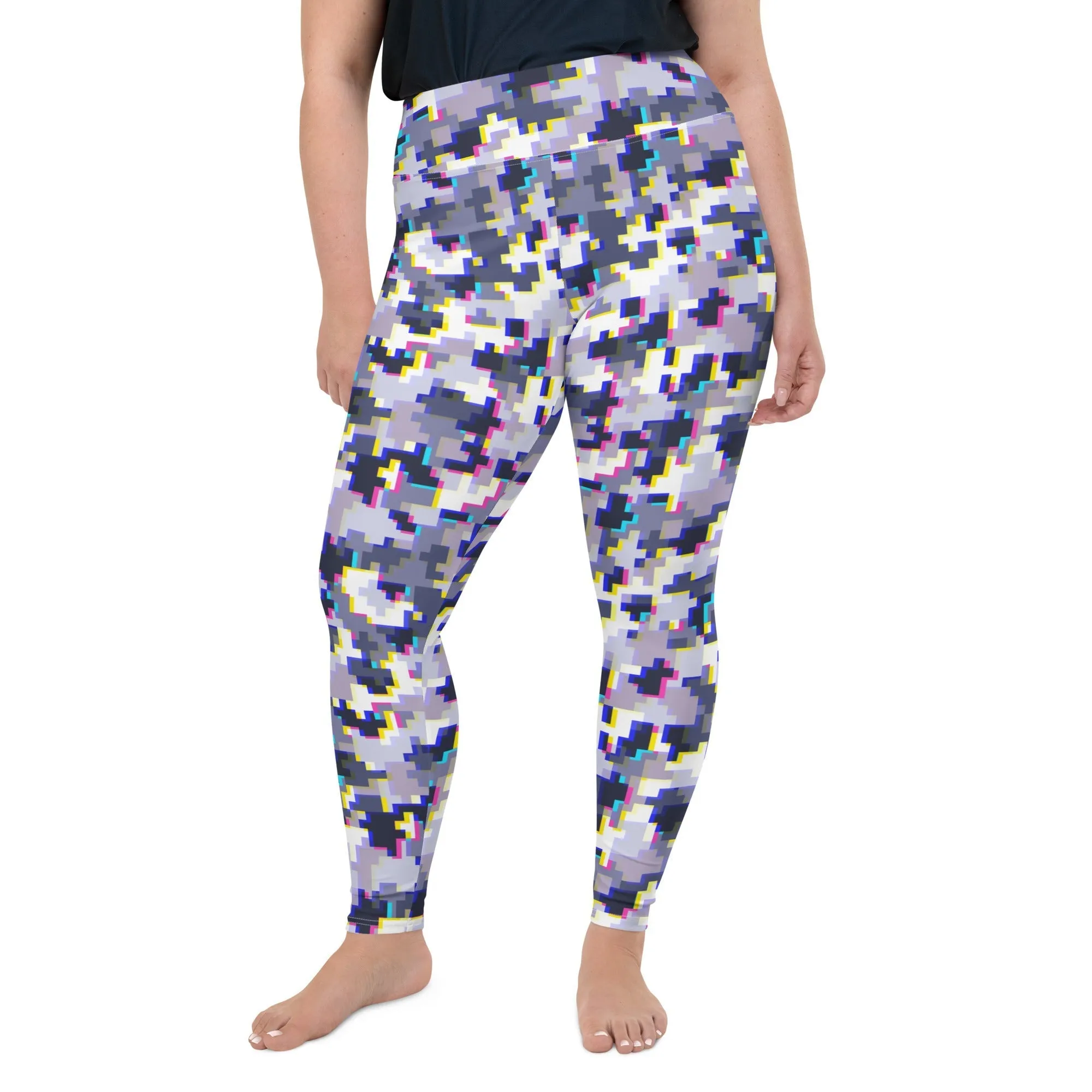 Glitchy Camo Plus Size Leggings