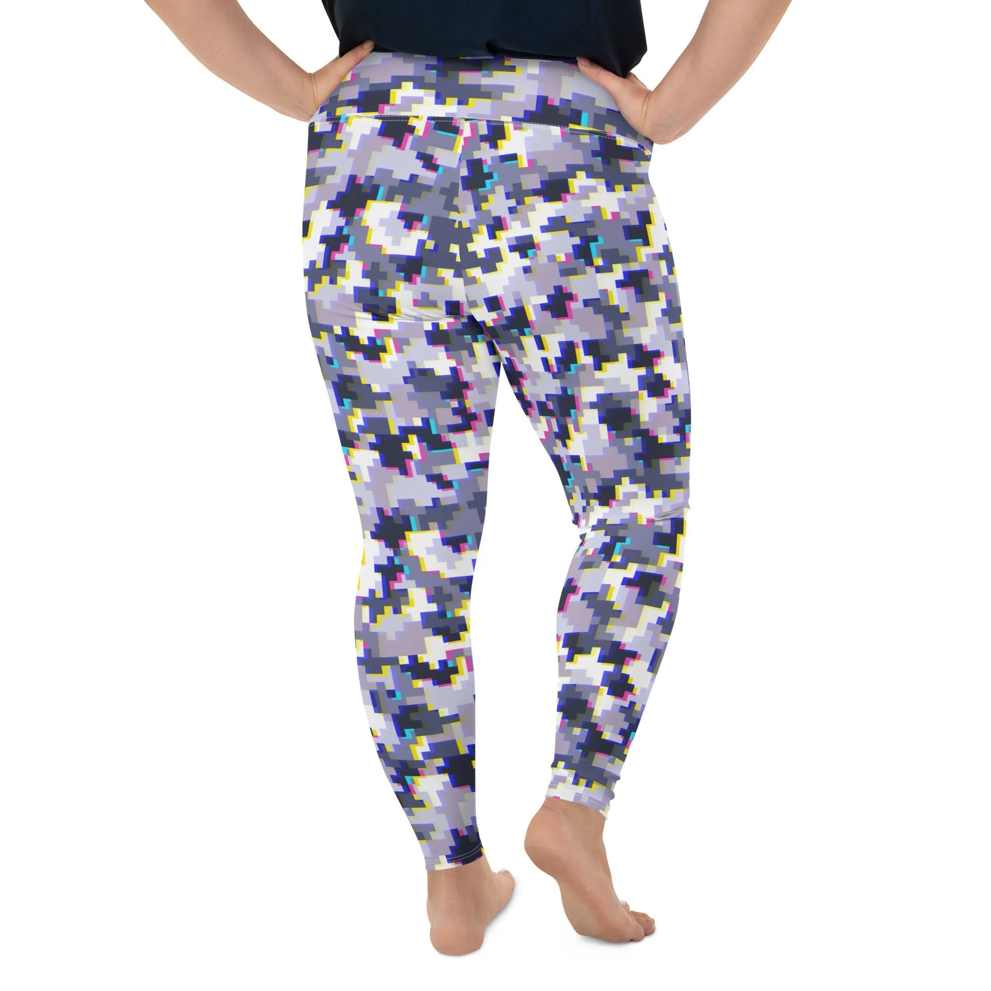 Glitchy Camo Plus Size Leggings