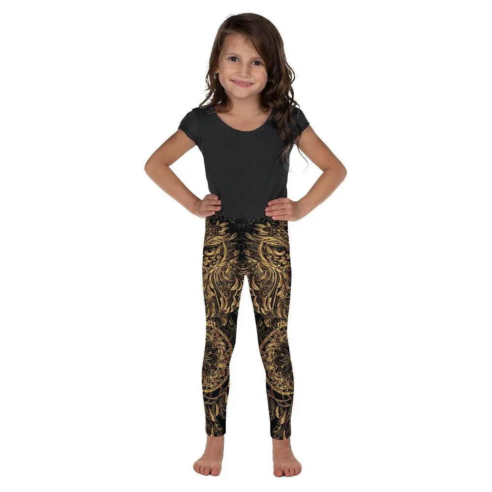 Golden Ornamental Owl Kid's Leggings