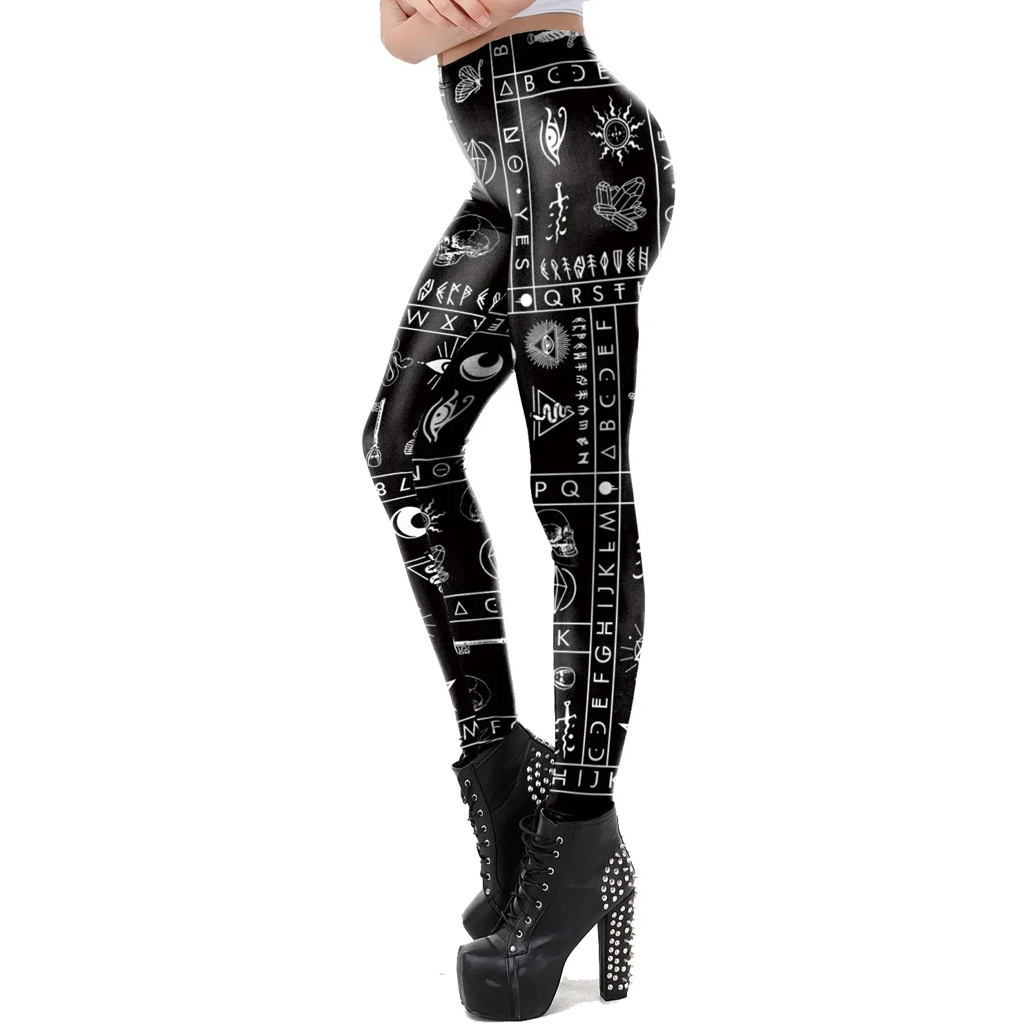 Gothic Leggings For Women Black Cat, Skull and More