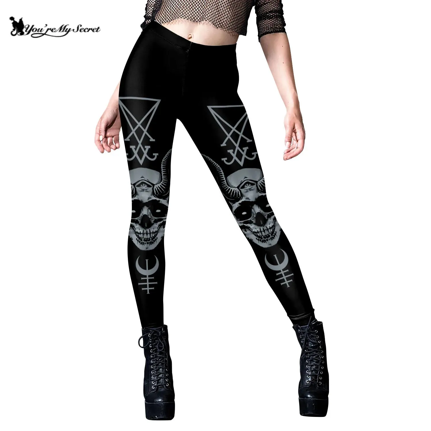 Gothic Leggings For Women Black Cat, Skull and More