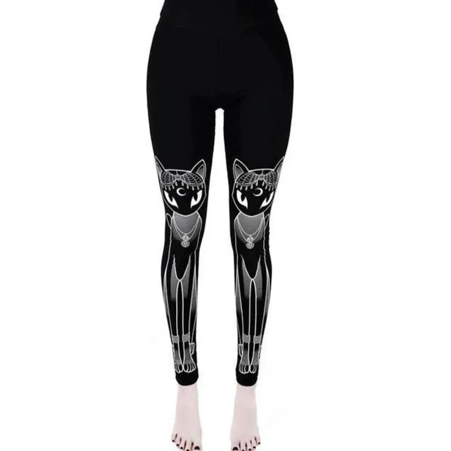 Gothic Leggings For Women Black Cat, Skull and More