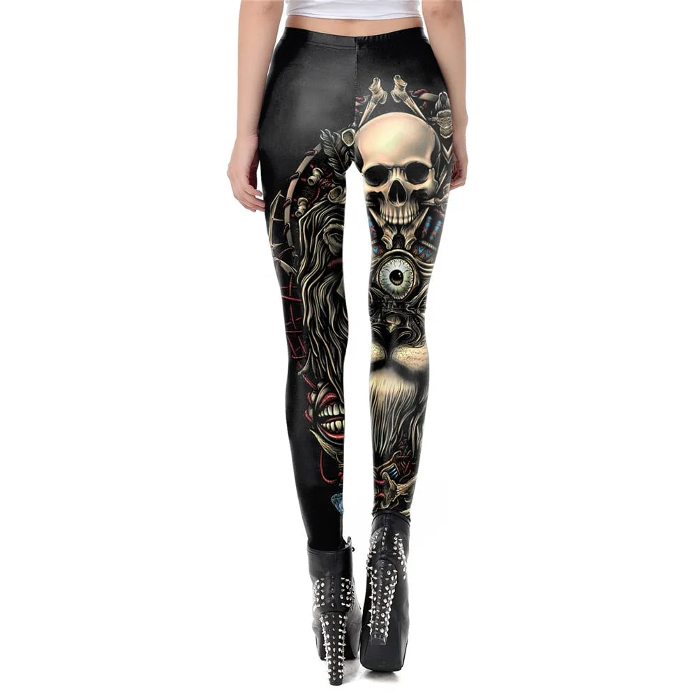 Gothic Style Skull New Design Leggings