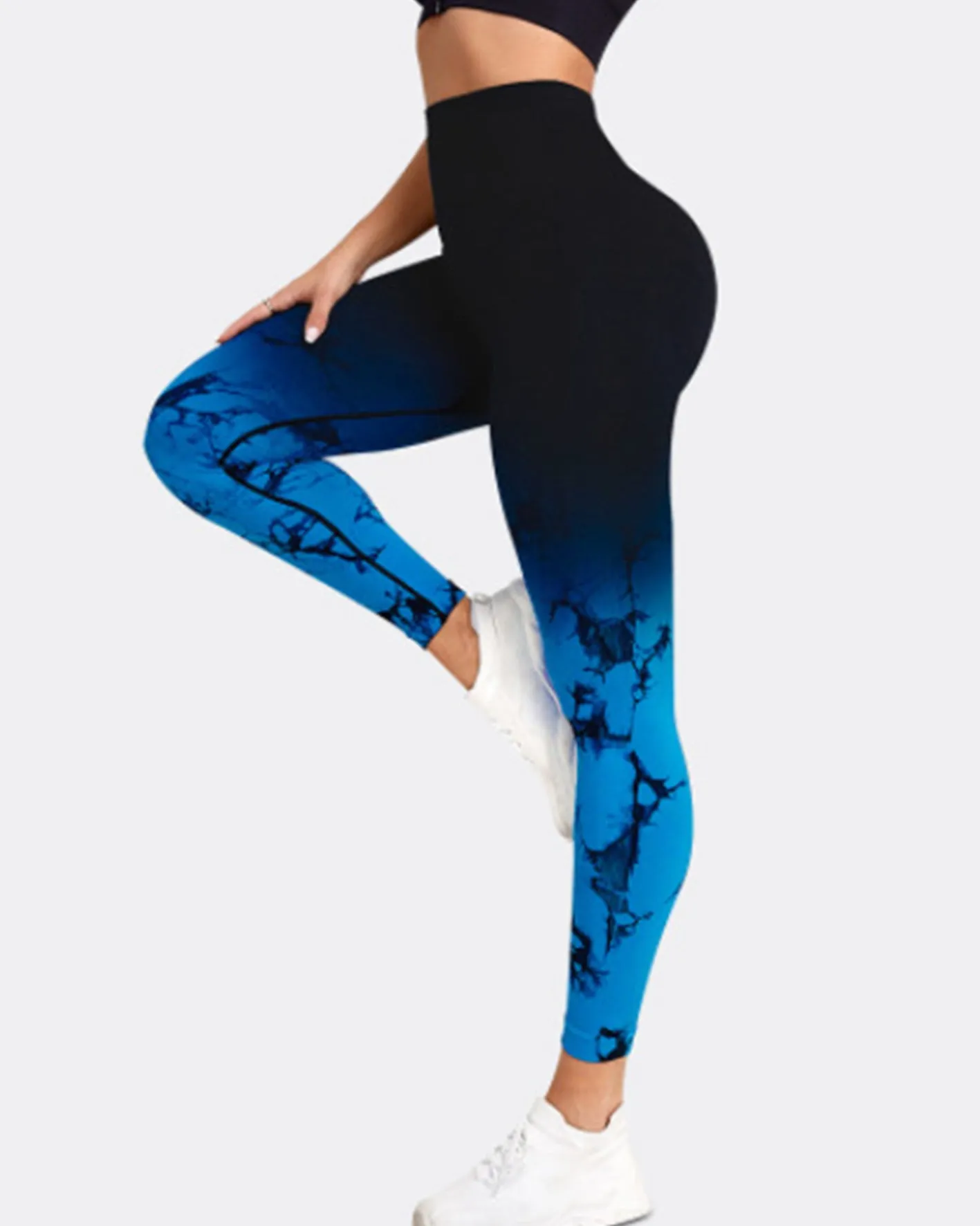 Gradient Tie-Dye Yoga Pants Seamless Women's Running Sports Pants High Waist