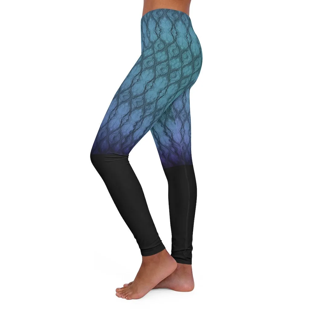 Gradient Turquoise Fishnet Spandex lo rise Leggings,gym/yoga/lounge wear,comfortable,chillout wear,Christmas/Thanksgiving/Birthday/Anniversy