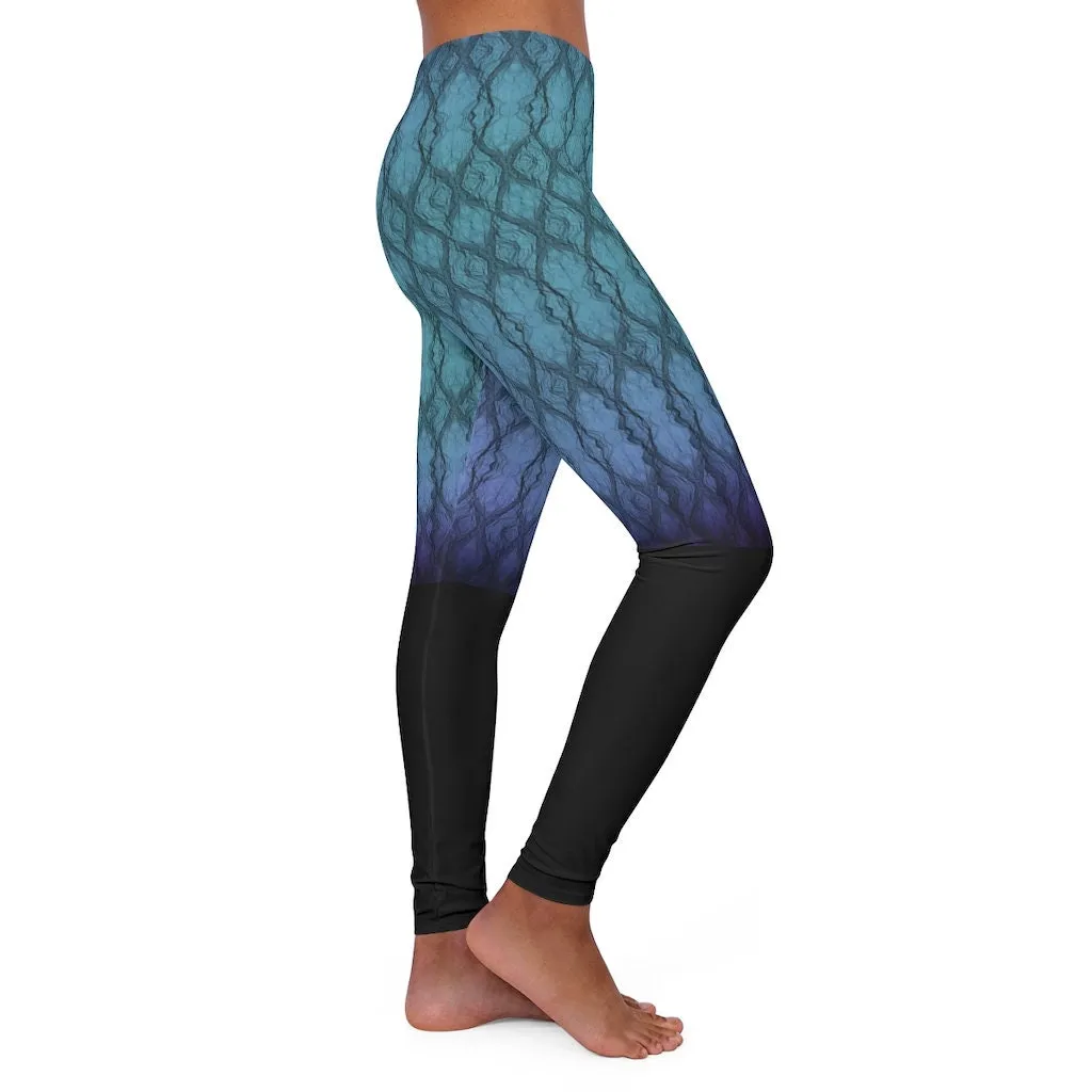 Gradient Turquoise Fishnet Spandex lo rise Leggings,gym/yoga/lounge wear,comfortable,chillout wear,Christmas/Thanksgiving/Birthday/Anniversy