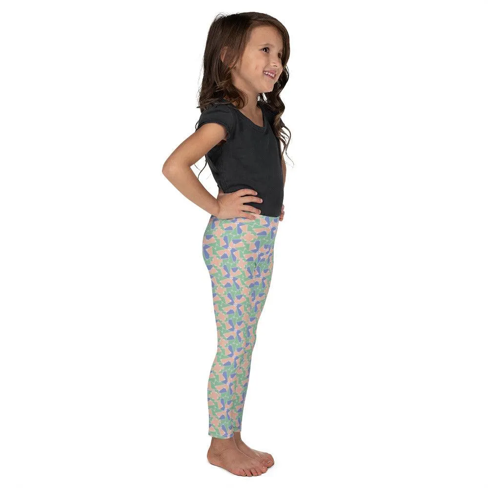 Green Patterned Kid's Leggings