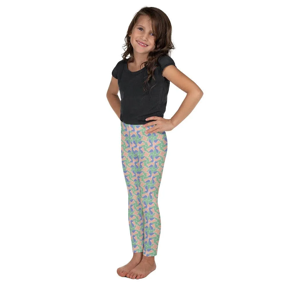 Green Patterned Kid's Leggings