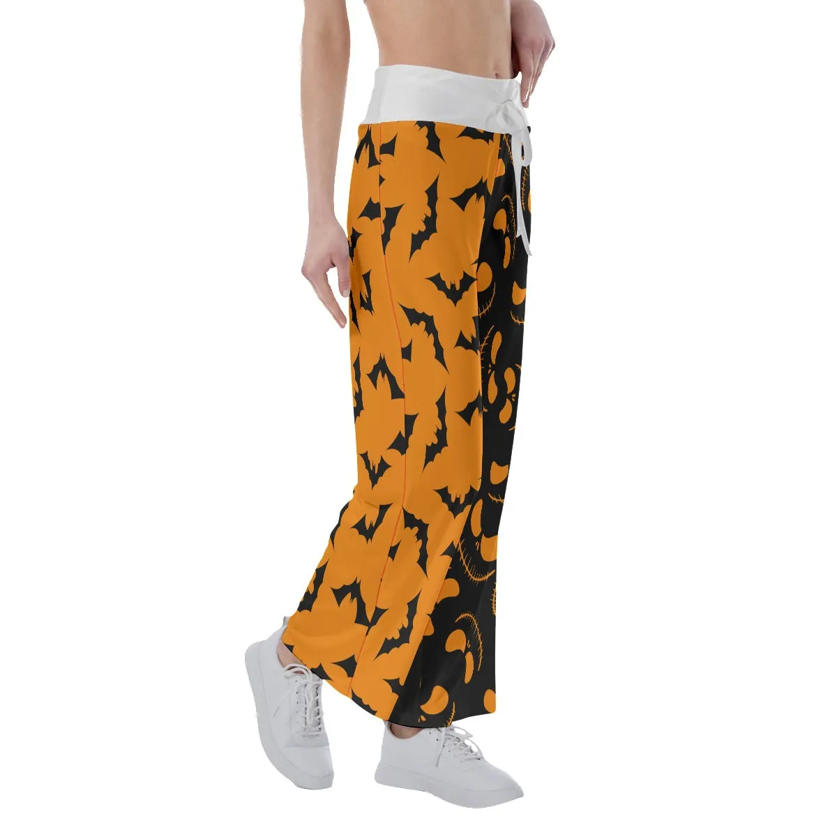 Halloween Bat Nightmare Women's High-waisted Wide Leg Pants