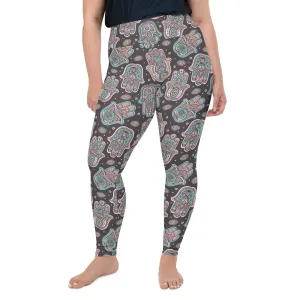 Hand Drawn Hamsa Plus Size Leggings