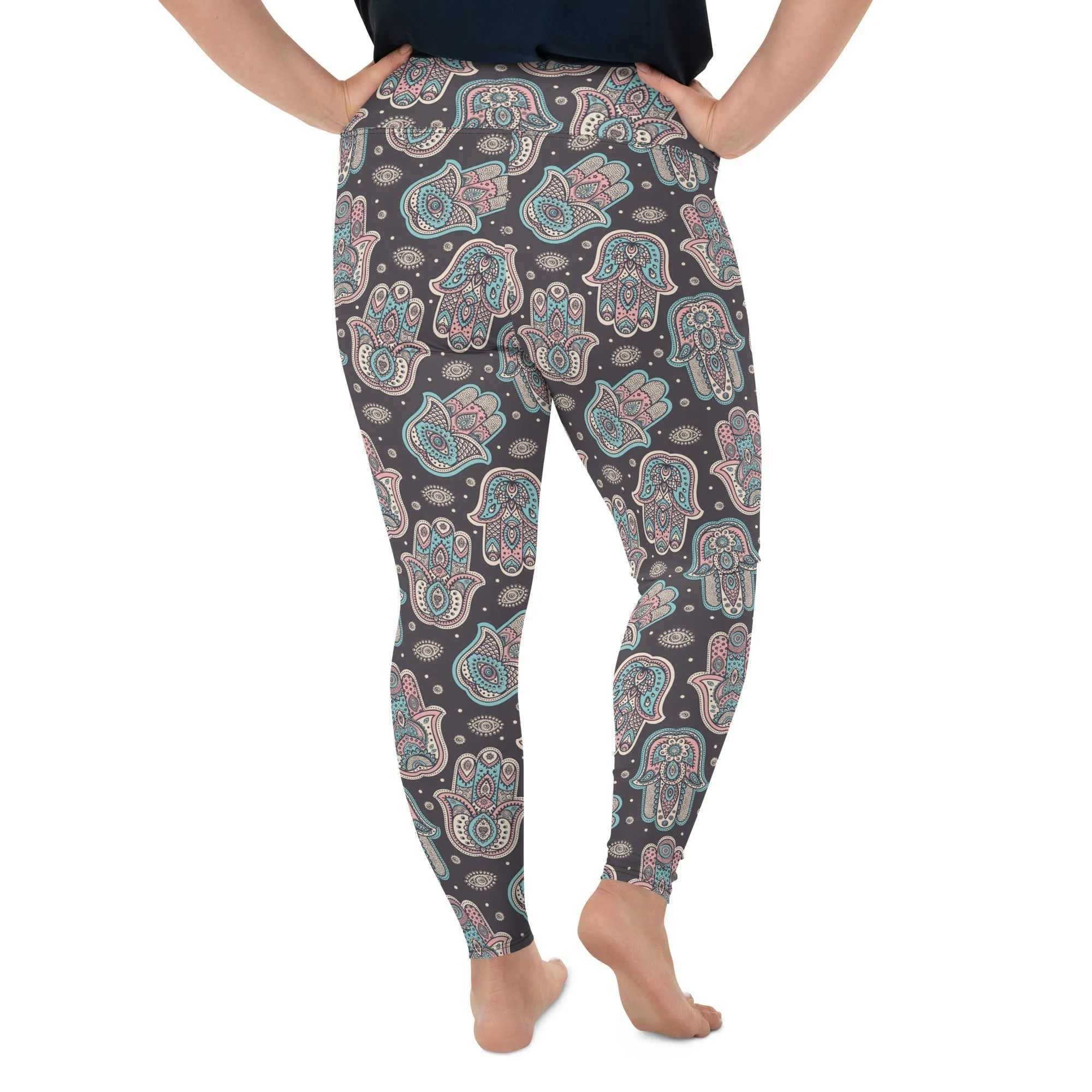 Hand Drawn Hamsa Plus Size Leggings