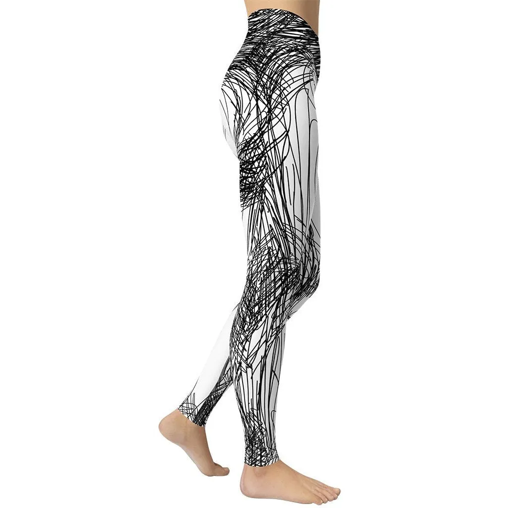 Hand Drawn Yoga Leggings