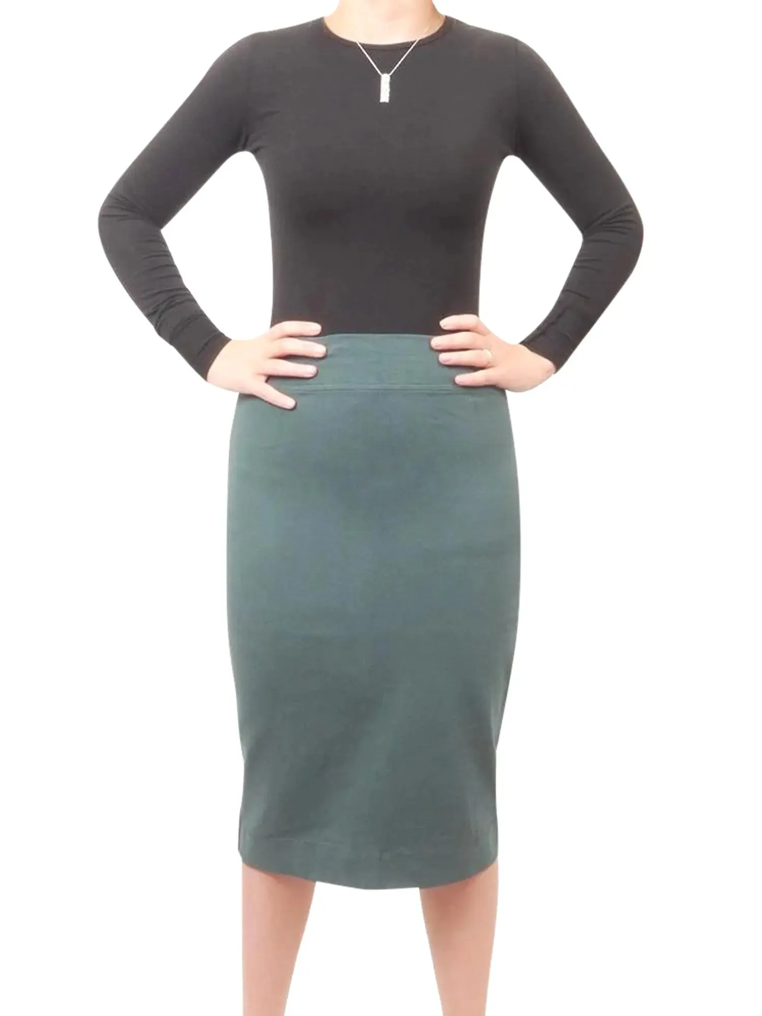 Hard Tail Wide Cut Cotton Pencil Skirt W-525