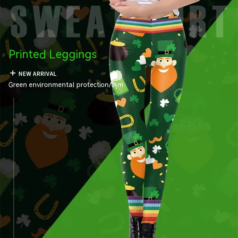 Hat Festival New 3D Digital Printing Sports Feet Yoga Leggings