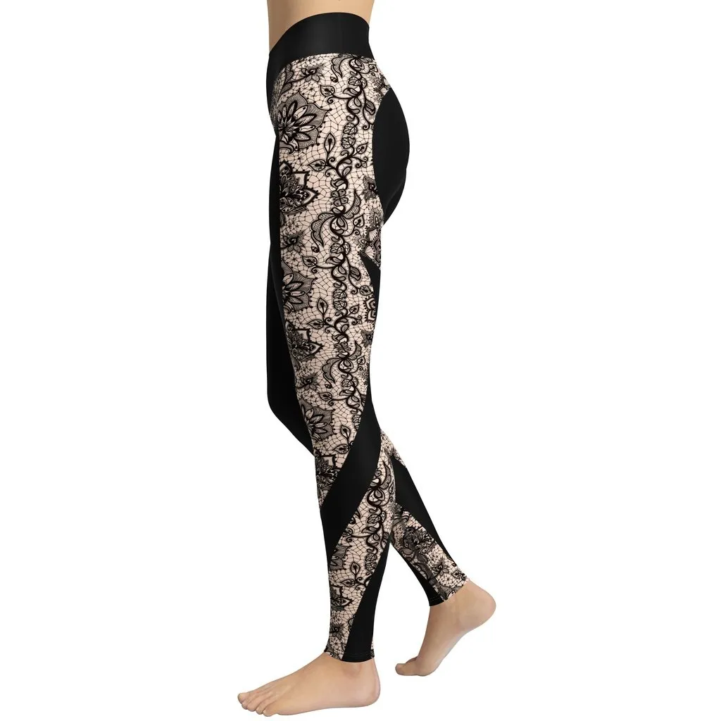 Heart Shaped Lace Yoga Leggings