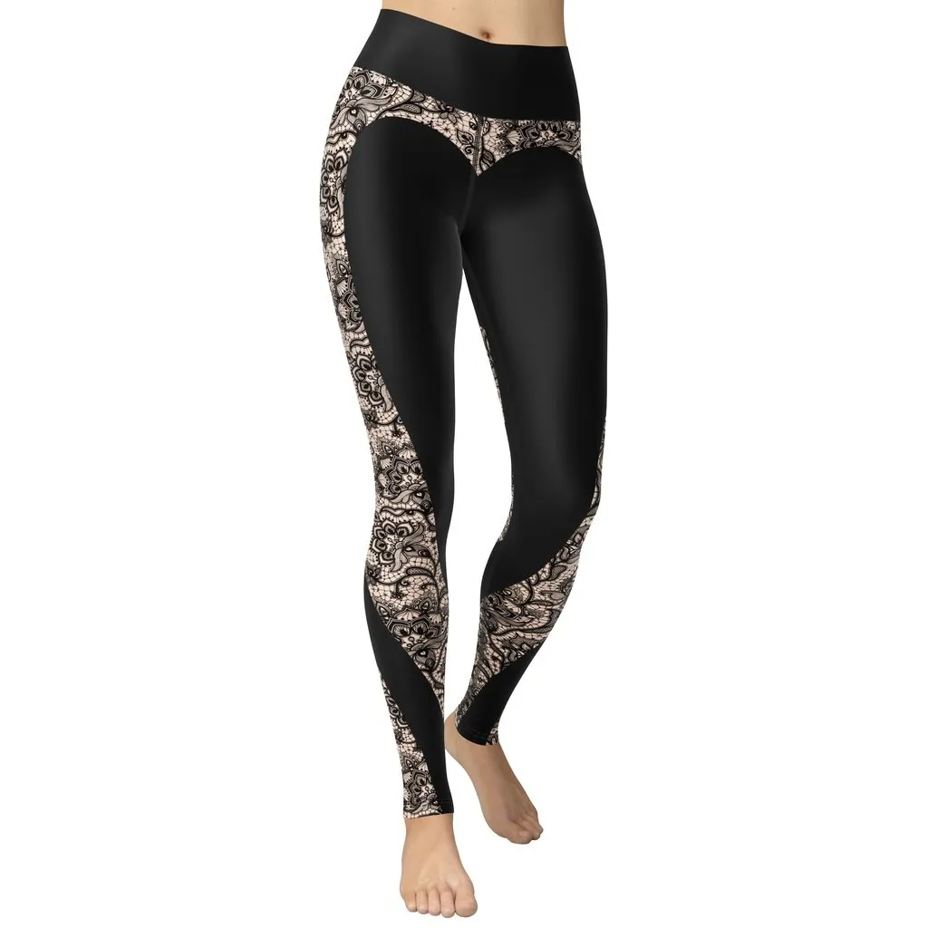 Heart Shaped Lace Yoga Leggings