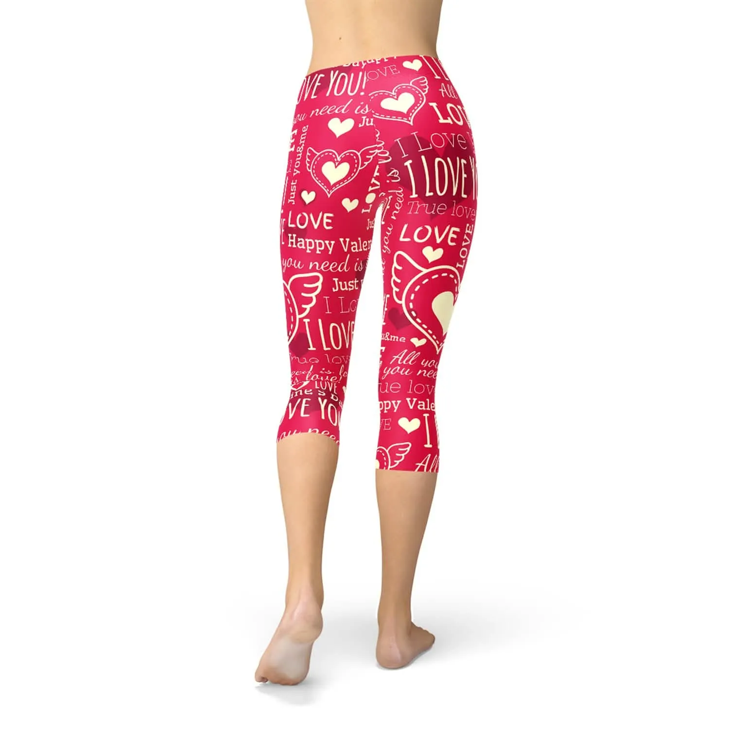 Heartfelt Red Capri Performance Leggings