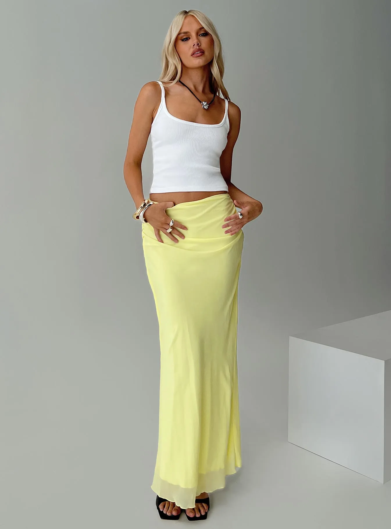 Herrera Maxi Skirt Yellow