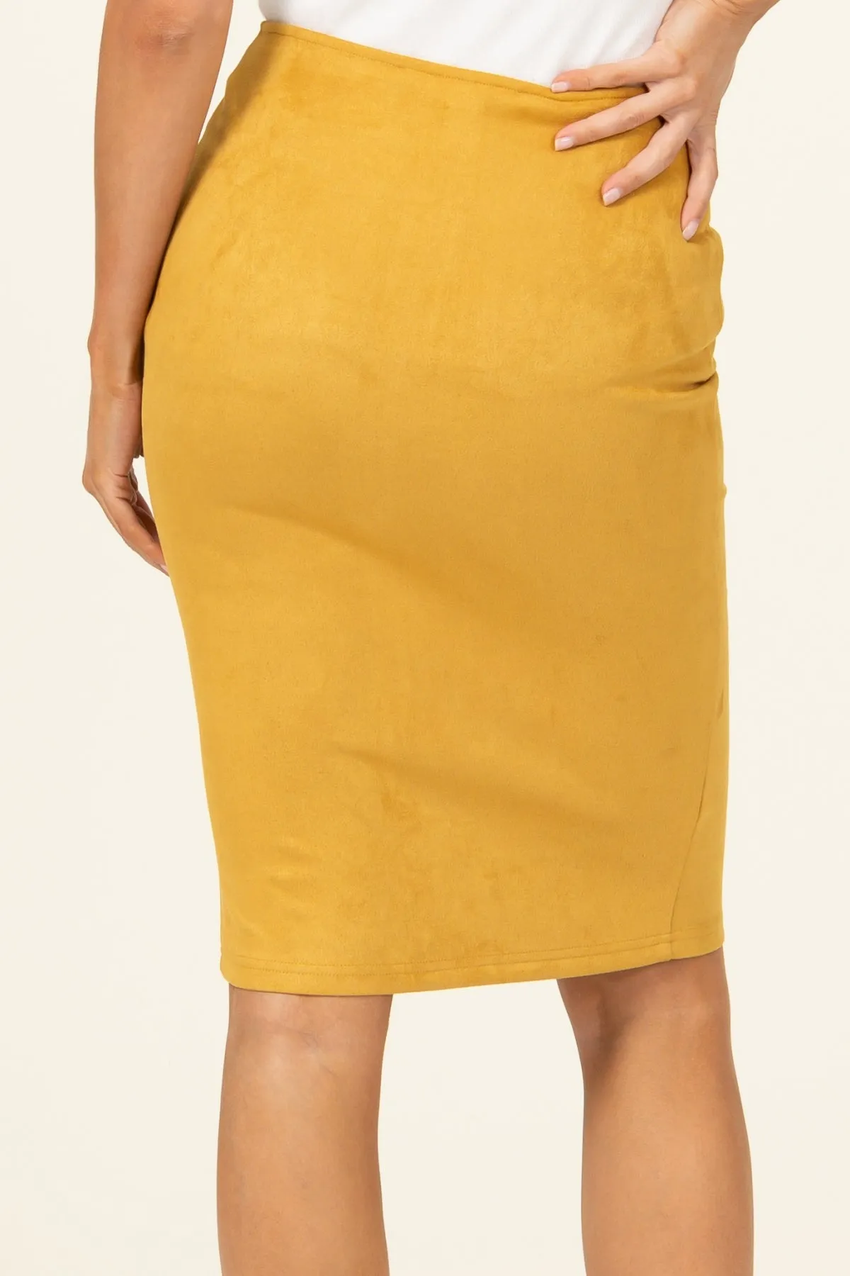 HF22C055-Zip Front Pencil Skirt