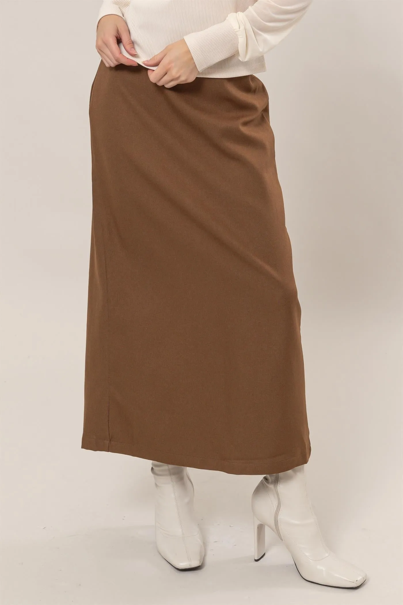 HF25C012-Pencil Midi Skirt