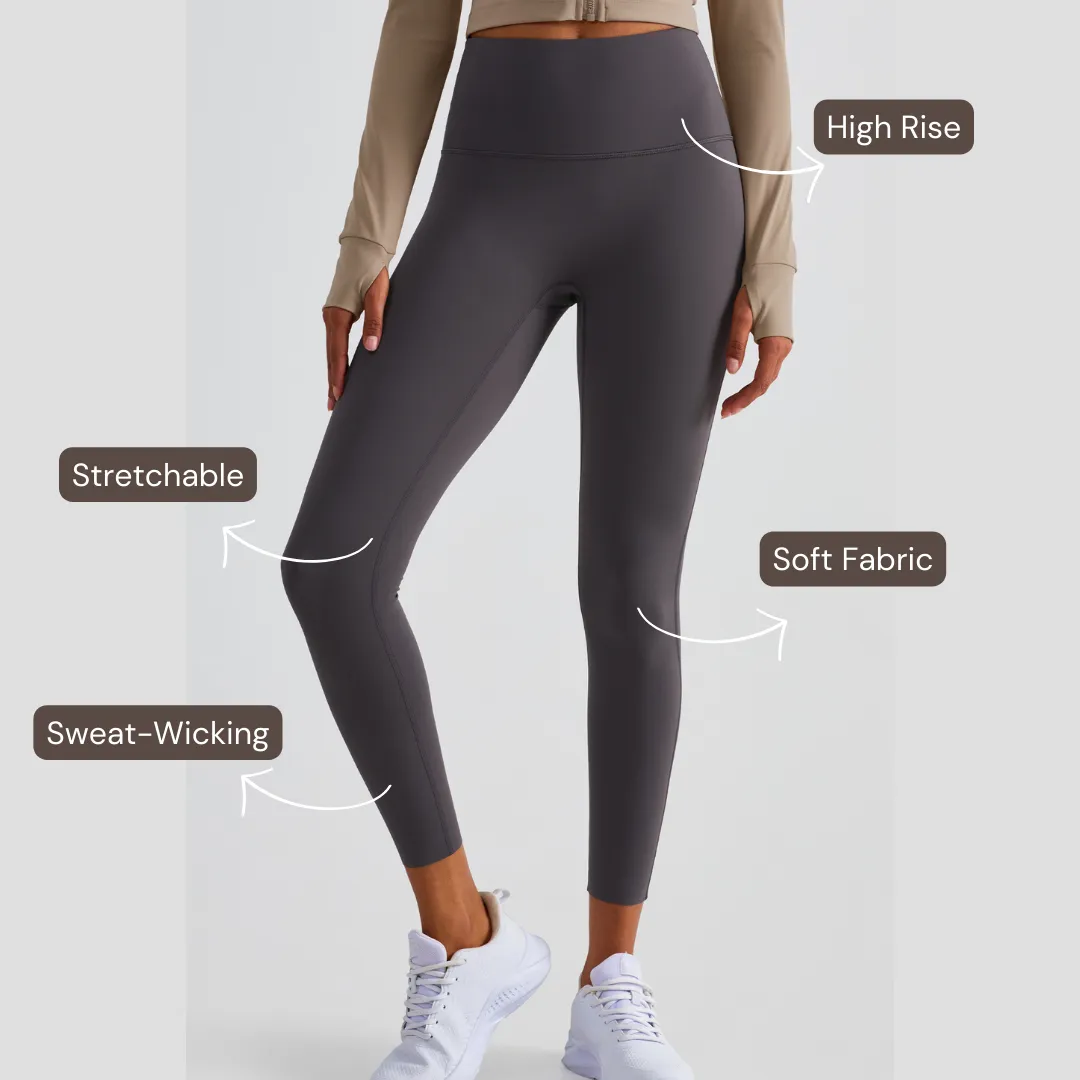 High-Rise Essential Leggings - Dark Grey