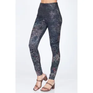 High Waist Crop Length Jeans Leggings in Abstract Floral