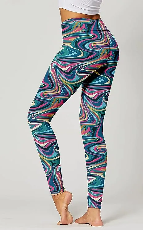 High Waist Fusion Printed Stretch Leggings