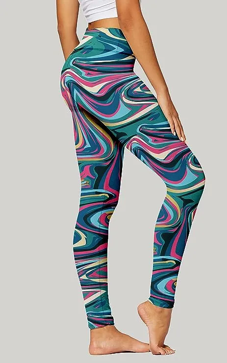 High Waist Fusion Printed Stretch Leggings