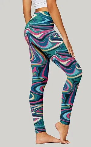 High Waist Fusion Printed Stretch Leggings