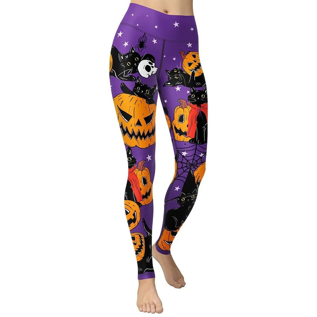 Kitty Loves Halloween Yoga Leggings